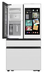 Samsung Bespoke 29 cu. ft. Standard Depth 4-Door French Door Refrigerator in Charcoal Glass  White Glass  AI Family Hub+ - Image 2
