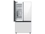 Samsung Bespoke 30 cu. ft. Standard Depth 3-Door French Door Smart Refrigerator in White Glass with Beverage Center