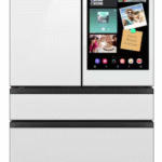 Samsung Bespoke 29 cu. ft. Standard Depth 4-Door French Door Refrigerator in Charcoal Glass  White Glass  AI Family Hub+