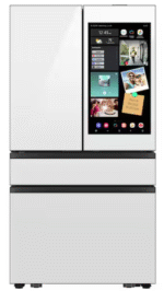 Samsung Bespoke 29 cu. ft. Standard Depth 4-Door French Door Refrigerator in Charcoal Glass  White Glass  AI Family Hub+