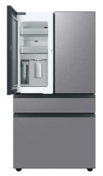 Samsung - BESPOKE 29 cu. ft. 4-Door French Door Smart Refrigerator with Beverage Center - Stainless Steel - Image 4